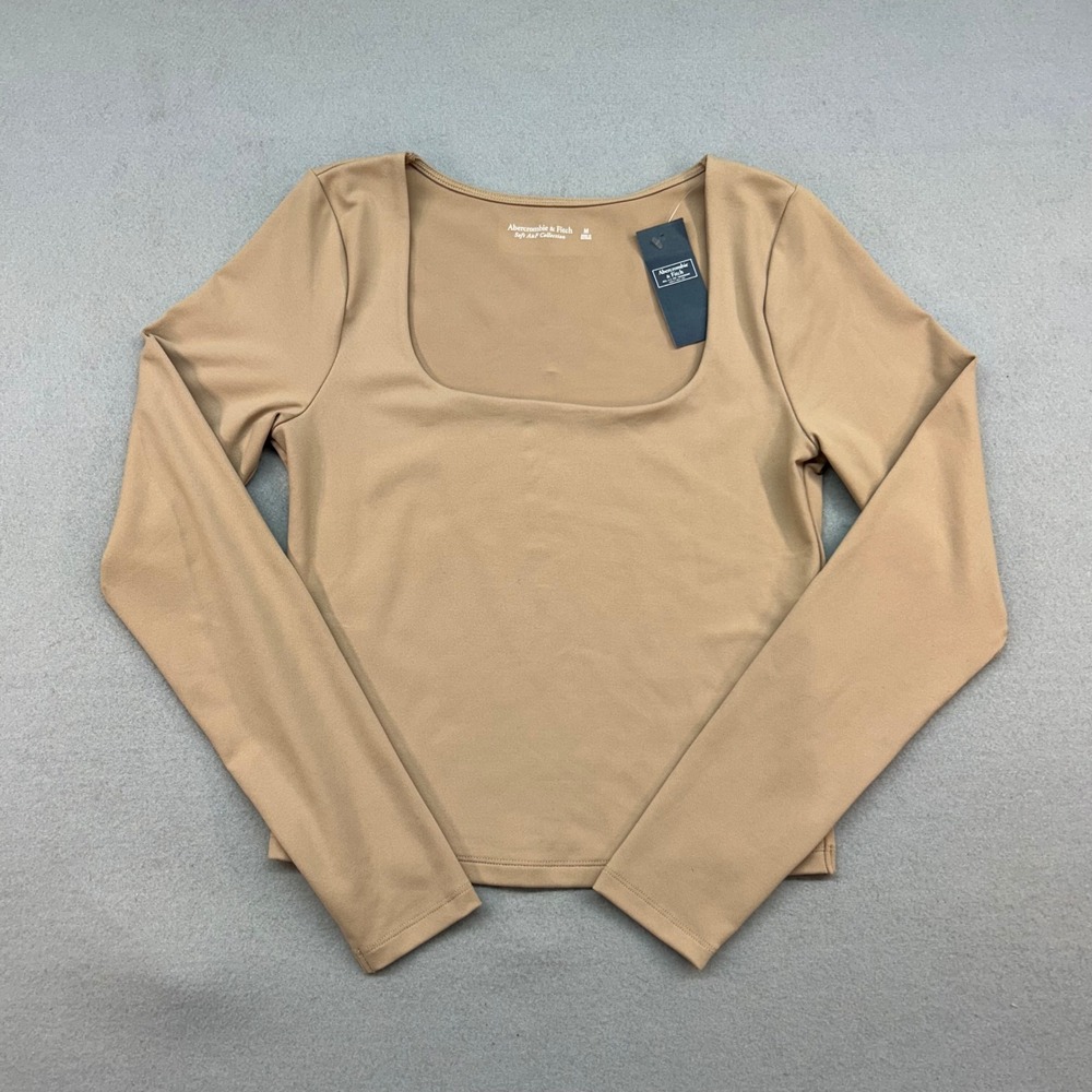 NWT Abercrombie & Fitch Soft AF Collection Square Neck Long Sleeve Top Sz M